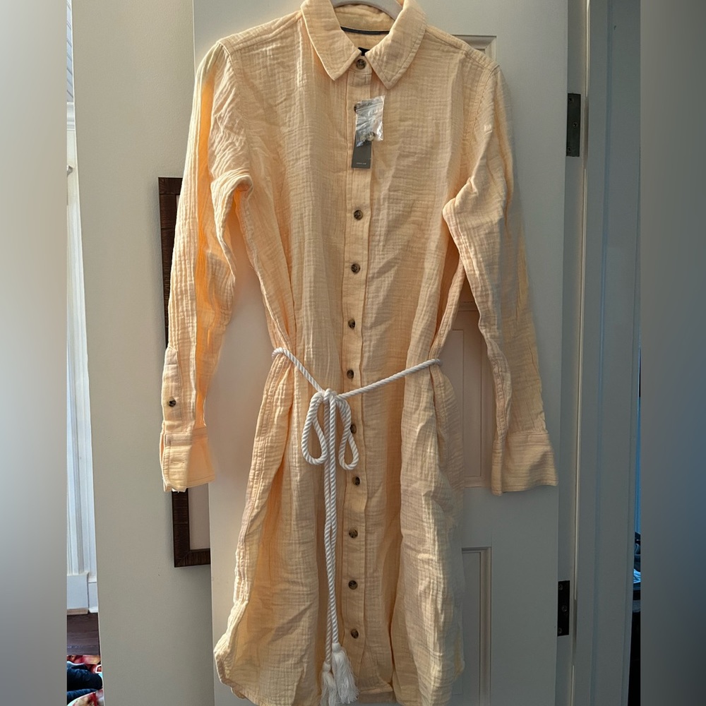 J. Crew Classic Fit Soft Gauze Shirtdress in Candlelight, size 2, BNWT.